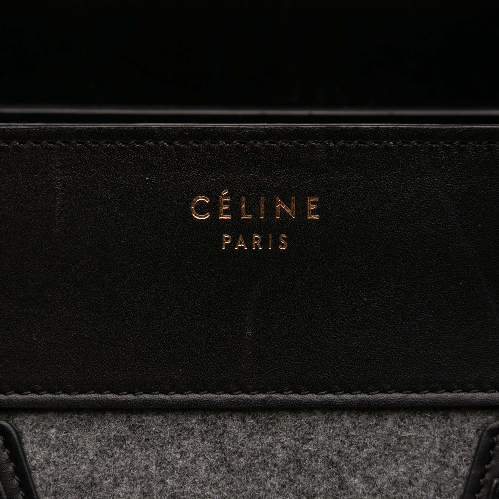 Mini Tricolor Felt Wool and Calfskin Luggage Tote - Image 9