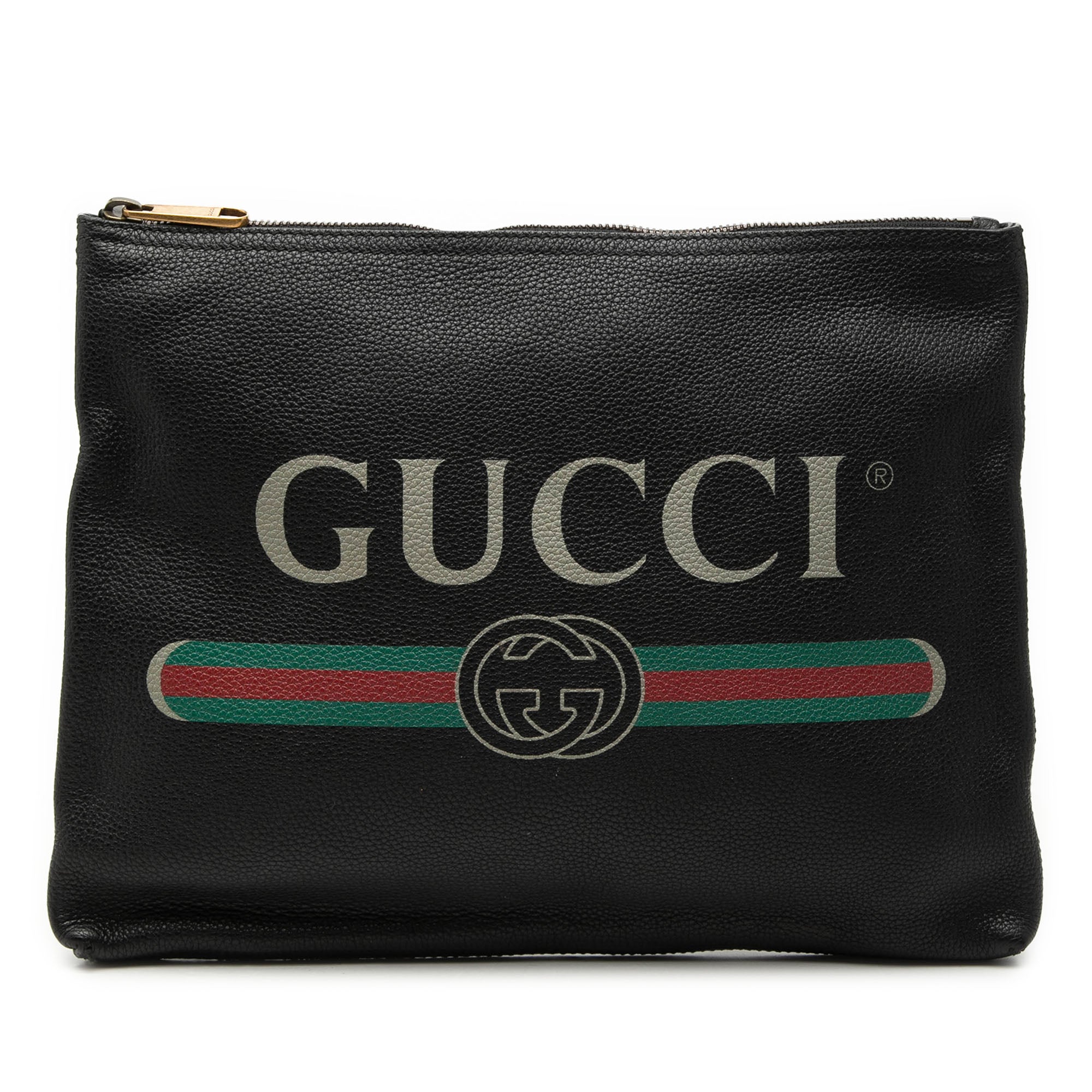 Medium Calfskin Logo Portfolio Clutch - Image 1