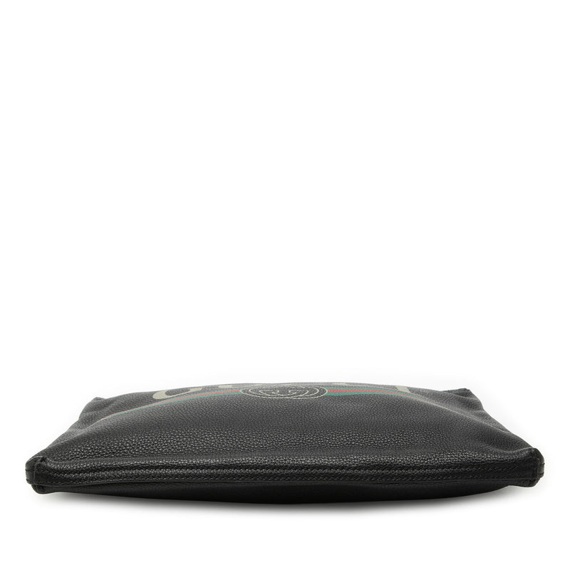 Medium Calfskin Logo Portfolio Clutch - Image 3