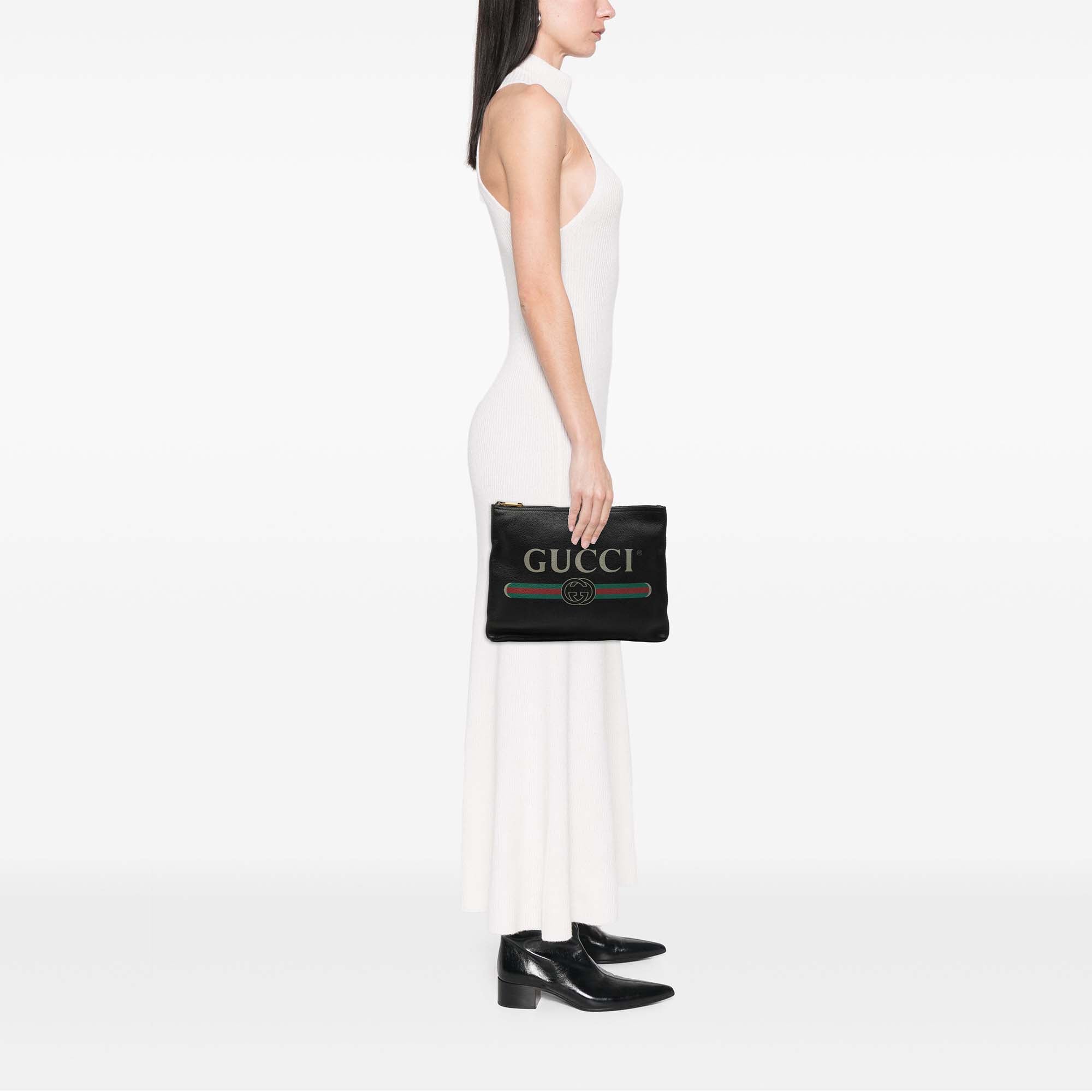 Medium Calfskin Logo Portfolio Clutch - Image 7