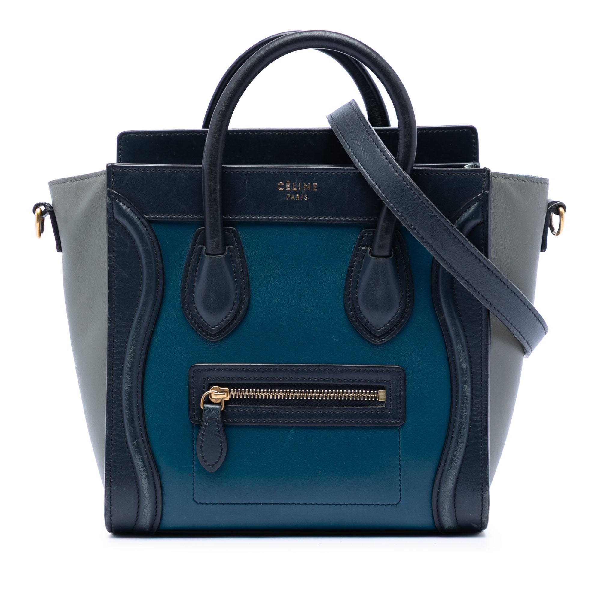 Nano Tricolor Leather Luggage Tote - Image 1