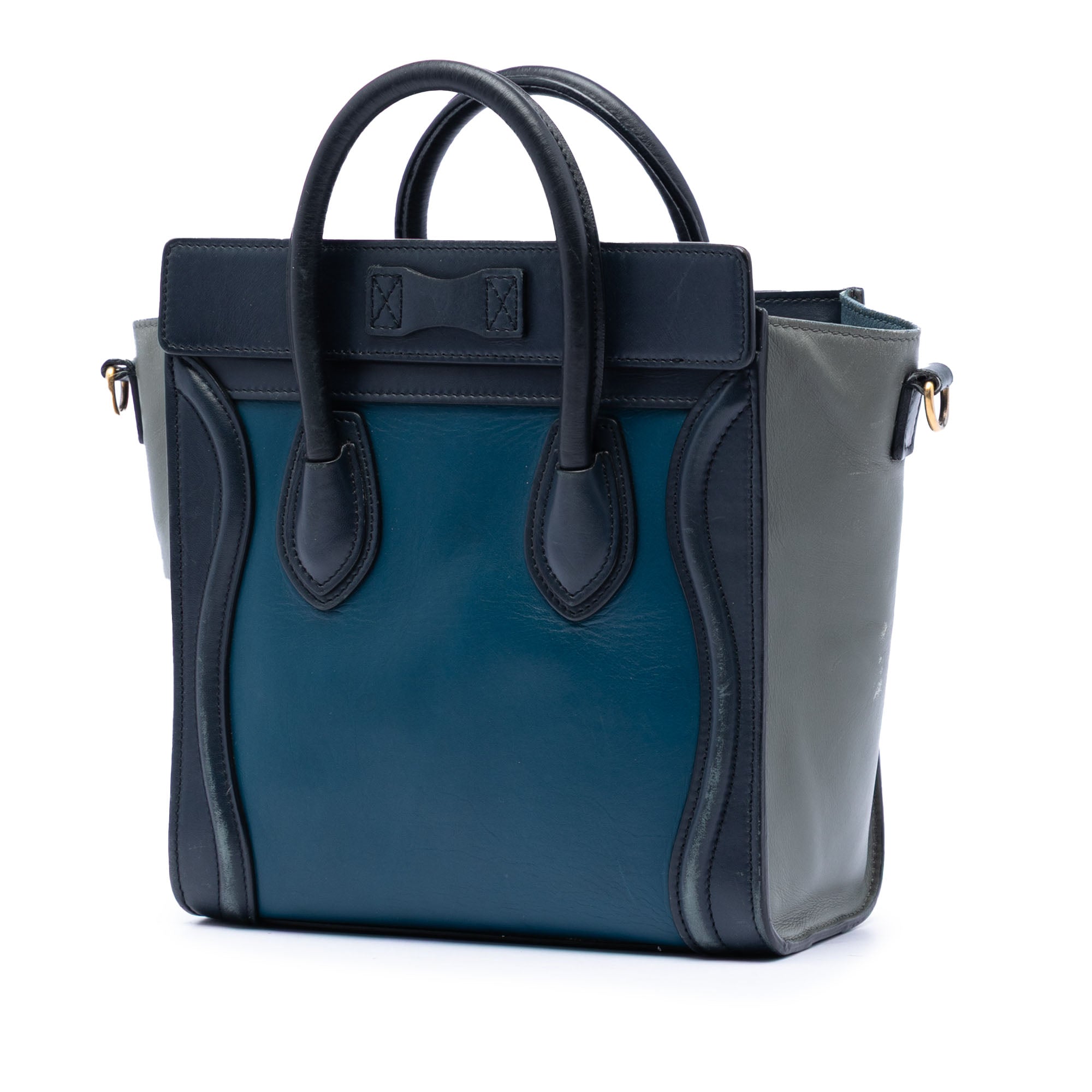 Nano Tricolor Leather Luggage Tote - Image 2
