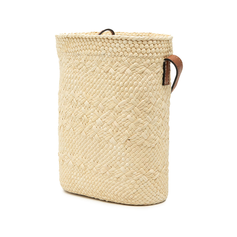 Paulas Ibiza Raffia Anagram Square Pocket Bucket Bag - Image 2