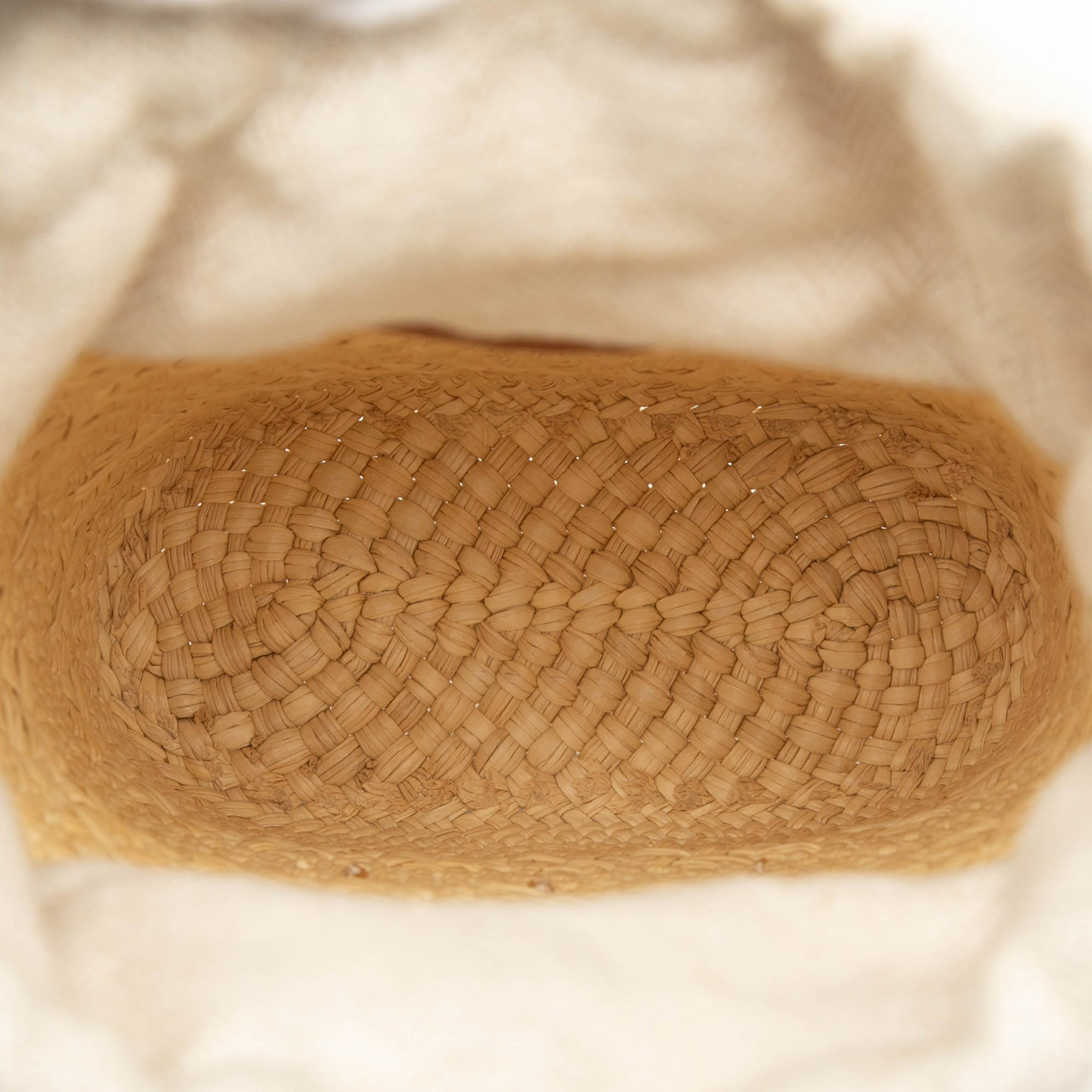 Paulas Ibiza Raffia Anagram Square Pocket Bucket Bag - Image 4
