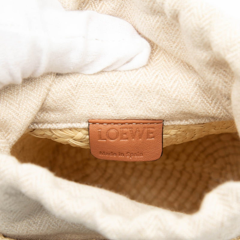 Paulas Ibiza Raffia Anagram Square Pocket Bucket Bag - Image 5