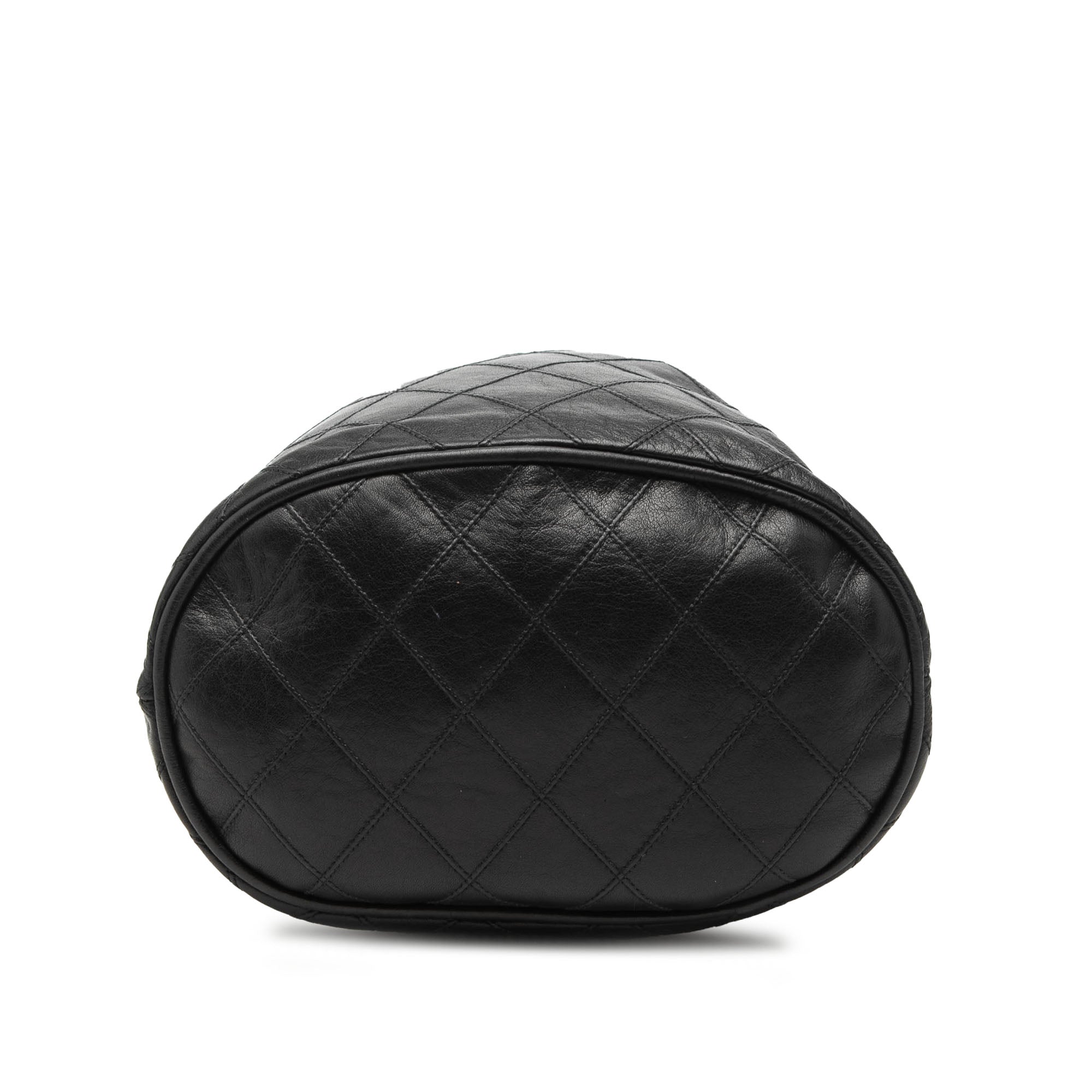 Quilted Lambskin Drawstring Chain Bucket Bag - Image 3
