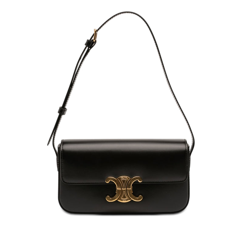 Shiny Calfskin Triomphe Claude Shoulder Bag