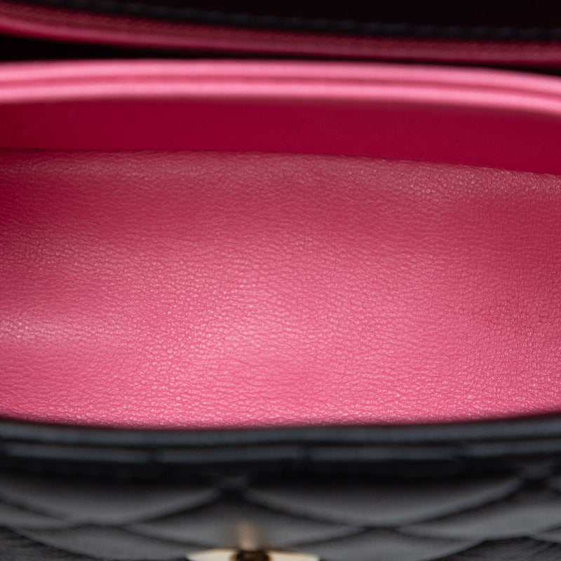 Extra Mini Quilted Lambskin Rainbow Coco Top Handle Bag - Image 4