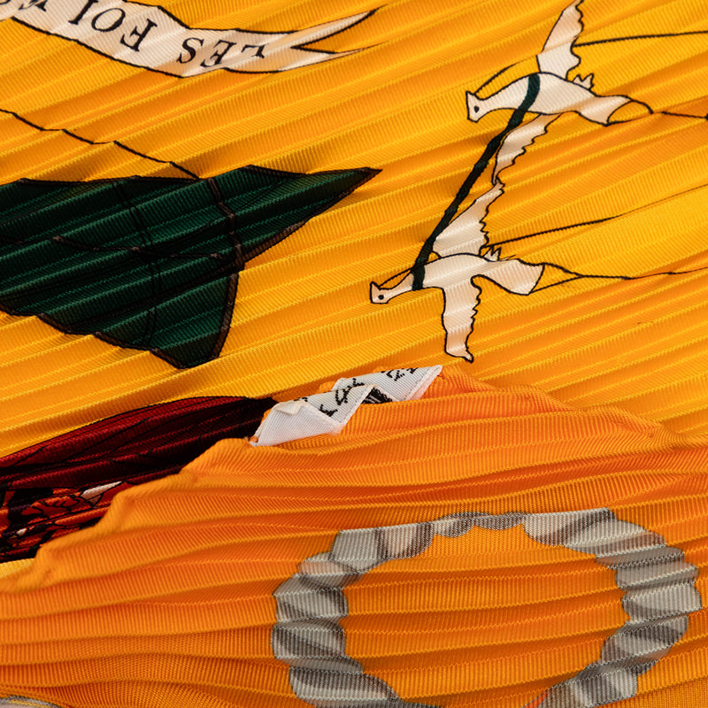 Les Folies du Ciel Plisse Silk Scarf 140 - Image 7