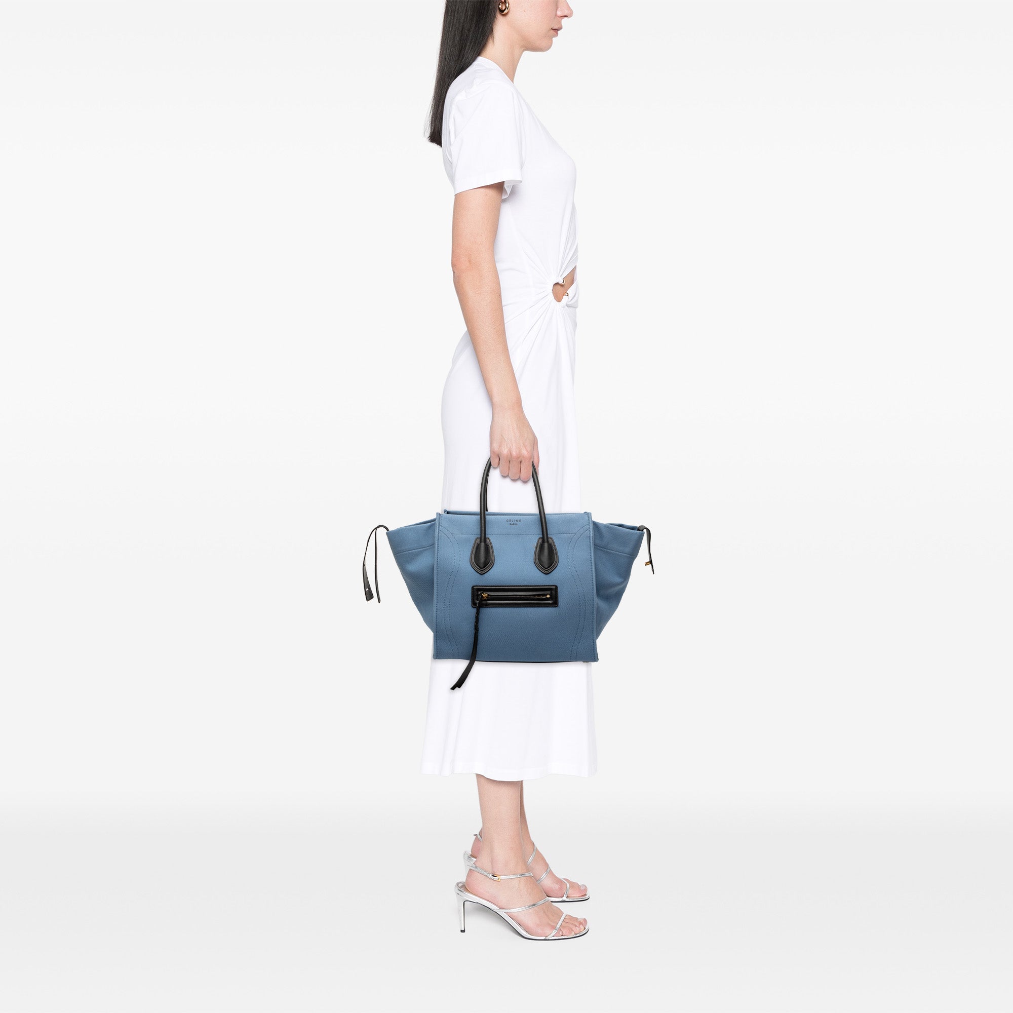 Medium Denim Phantom Luggage Tote - Image 7