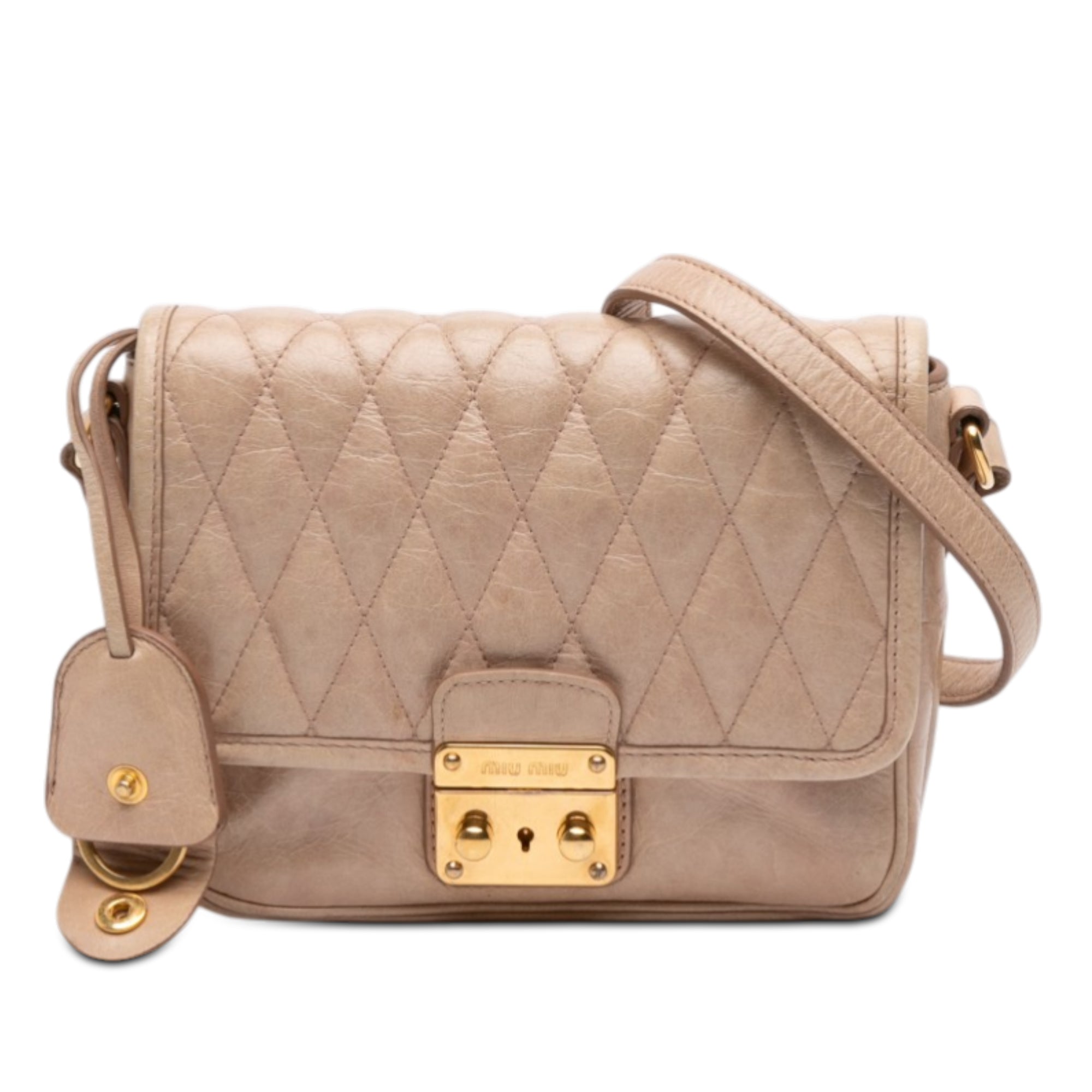 Quilted Leather Push Lock Flap - Image 1