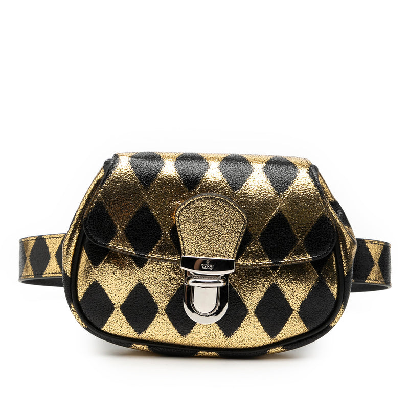 Metallic Calfskin Belt Bag