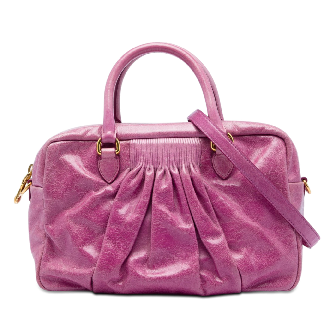 Vitello Lux Shirring Bauletto Satchel - Image 1