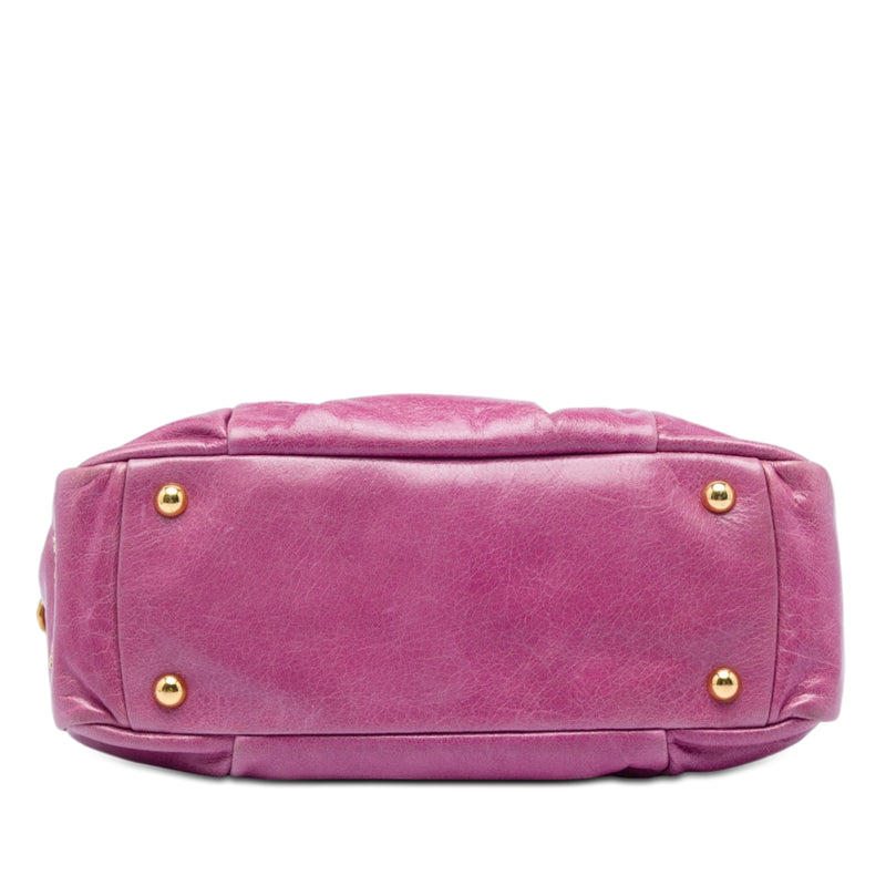 Vitello Lux Shirring Bauletto Satchel - Image 3