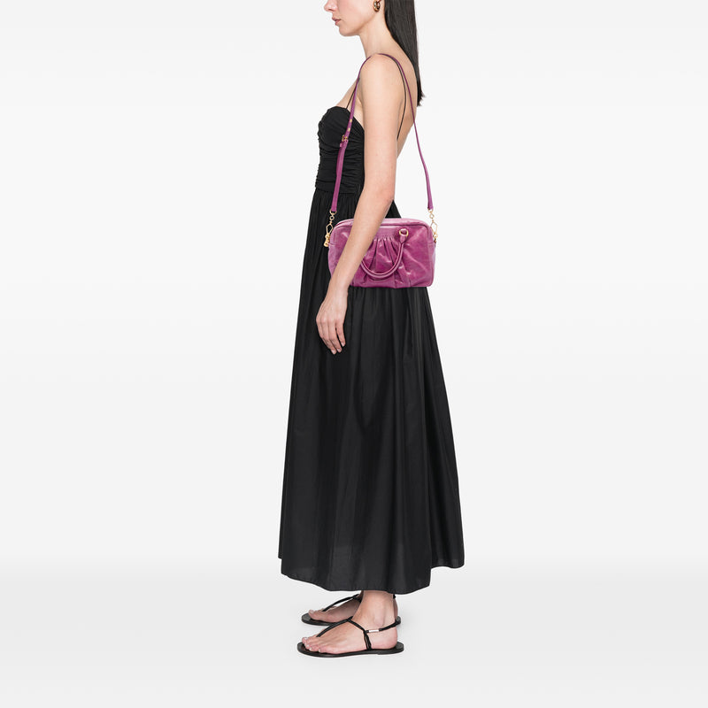 Vitello Lux Shirring Bauletto Satchel - Image 7