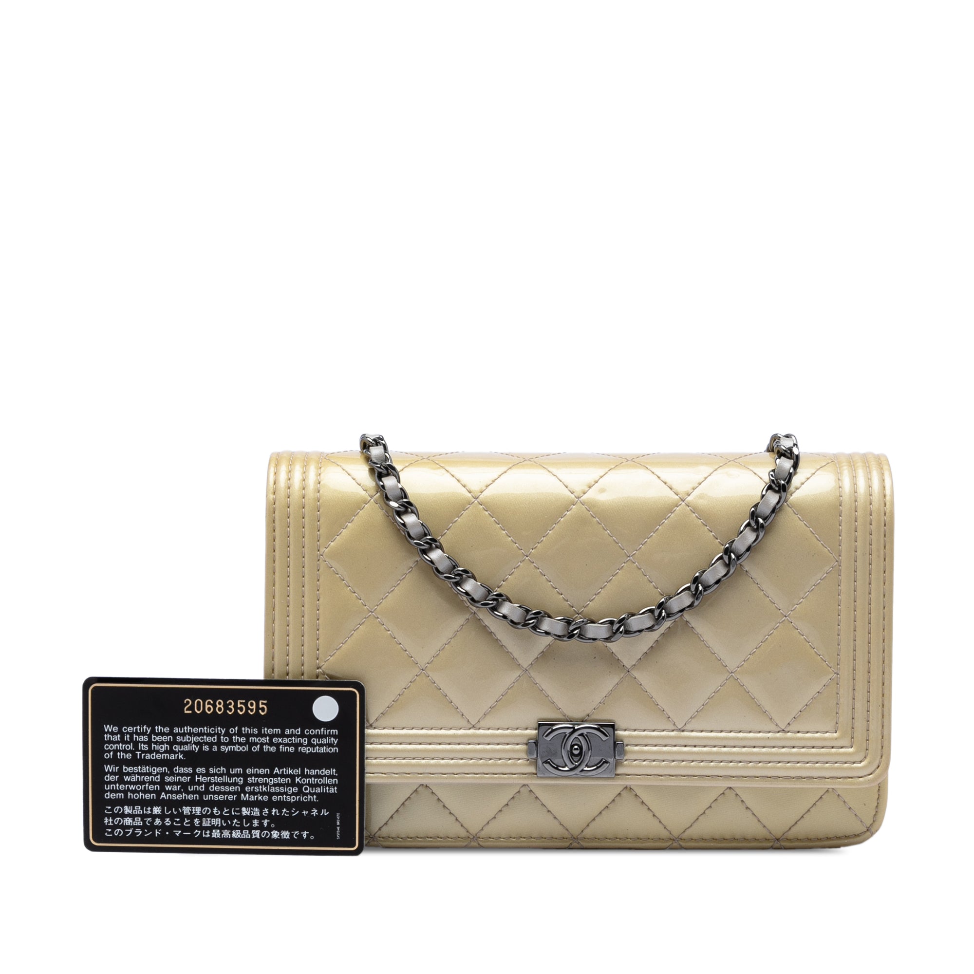 Quilted Patent Boy Wallet on Chain - Image 7