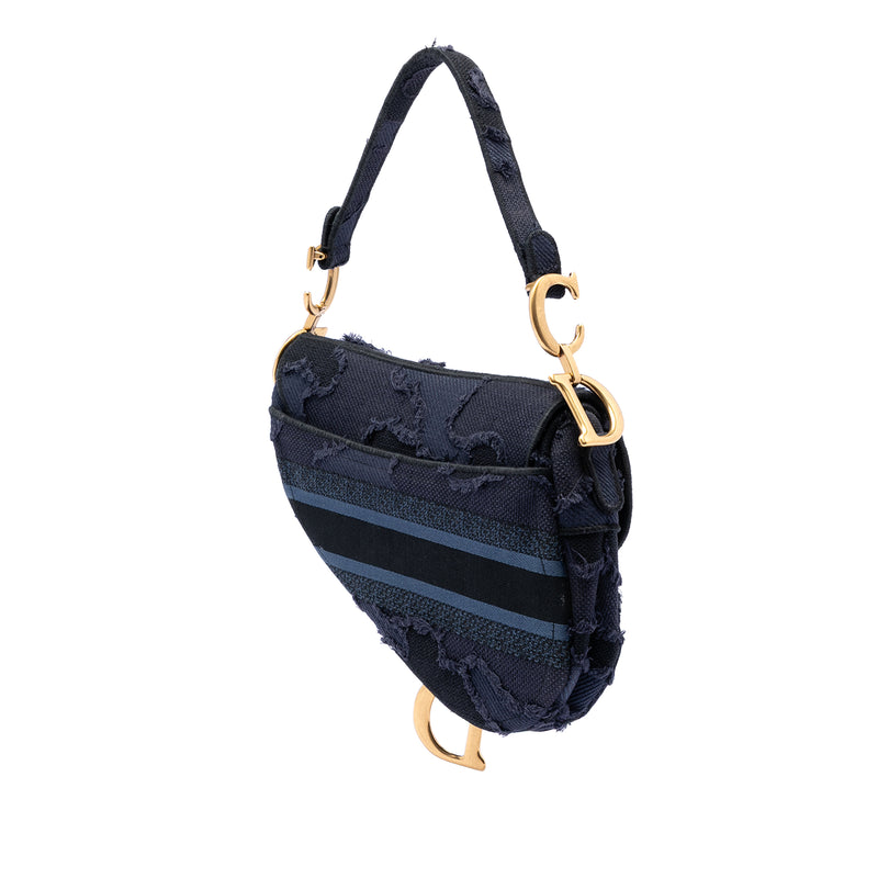 Canvas Embroidered Camouflage Saddle Bag - Image 2