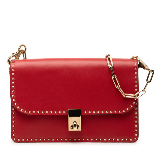 Leather Rockstud Turnlock Chain Crossbody - Image 1