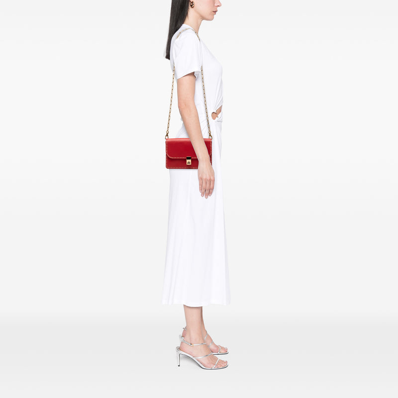 Leather Rockstud Turnlock Chain Crossbody - Image 7