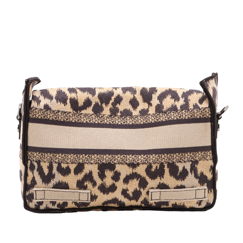 Mizza Small Embroidered Canvas Leopard DiorCamp Messenger Bag - Image 2