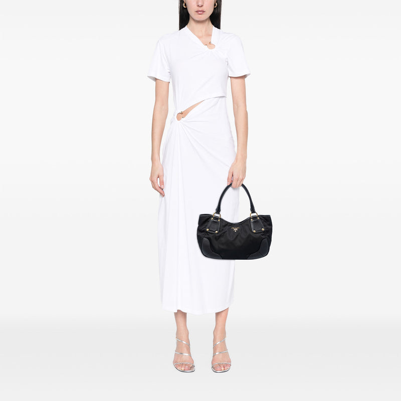 Vitello Daino Trimmed Tessuto Handbag - Image 6