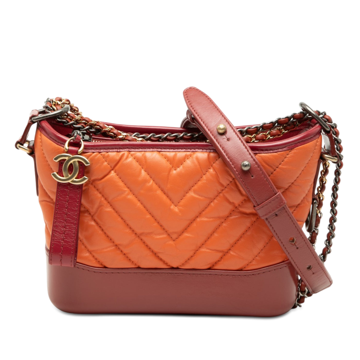 Small Chevron Lambskin Gabrielle Crossbody - Image 1