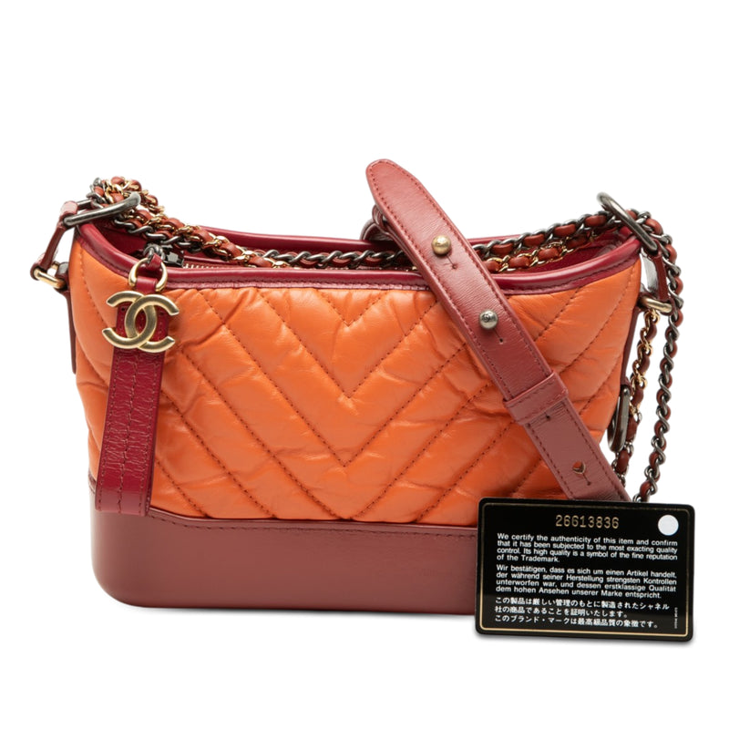 Small Chevron Lambskin Gabrielle Crossbody - Image 7
