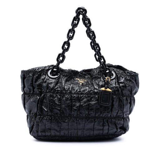 Vernice Gaufre Resin Chain Shopping Tote - Image 1