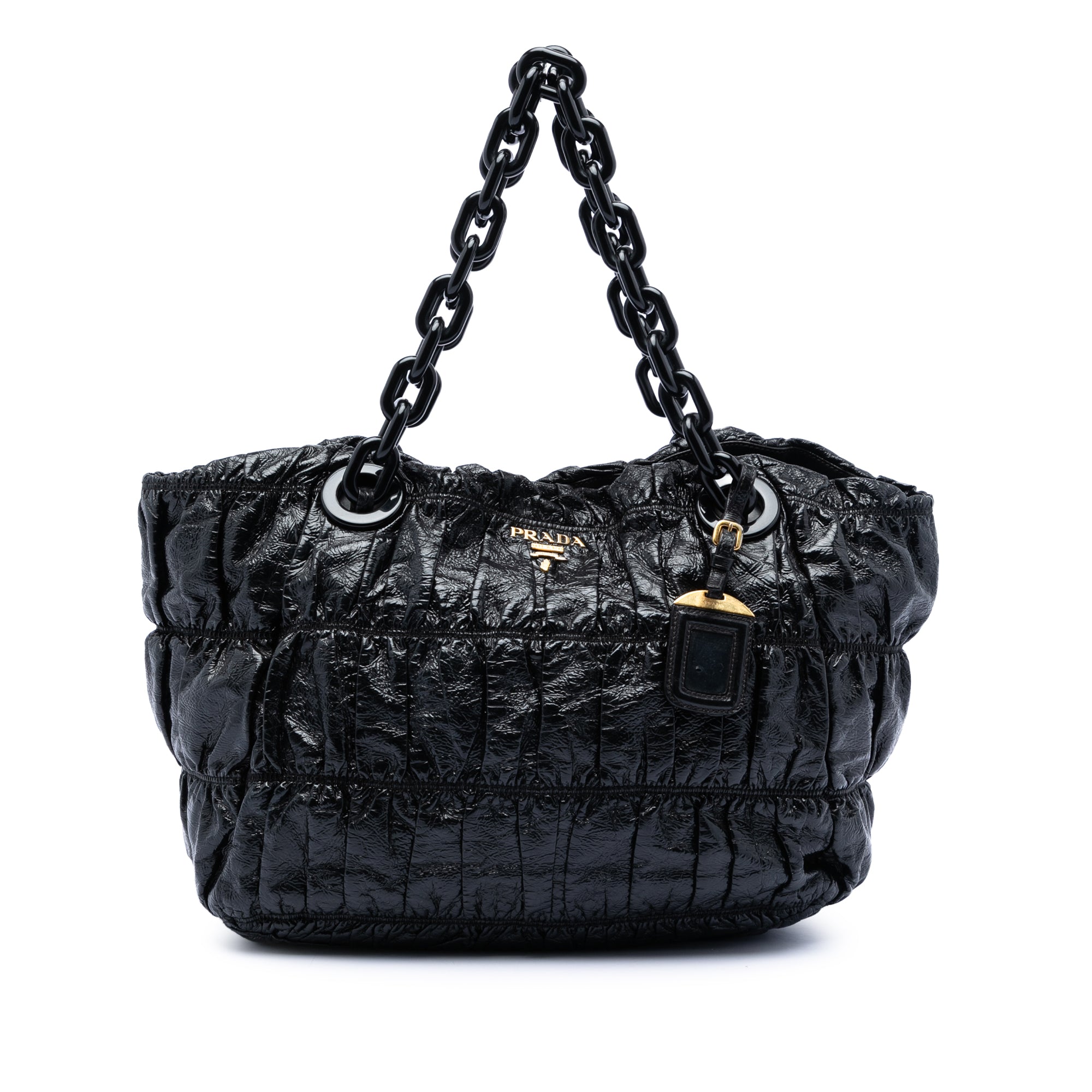 Vernice Gaufre Resin Chain Shopping Tote - Image 1