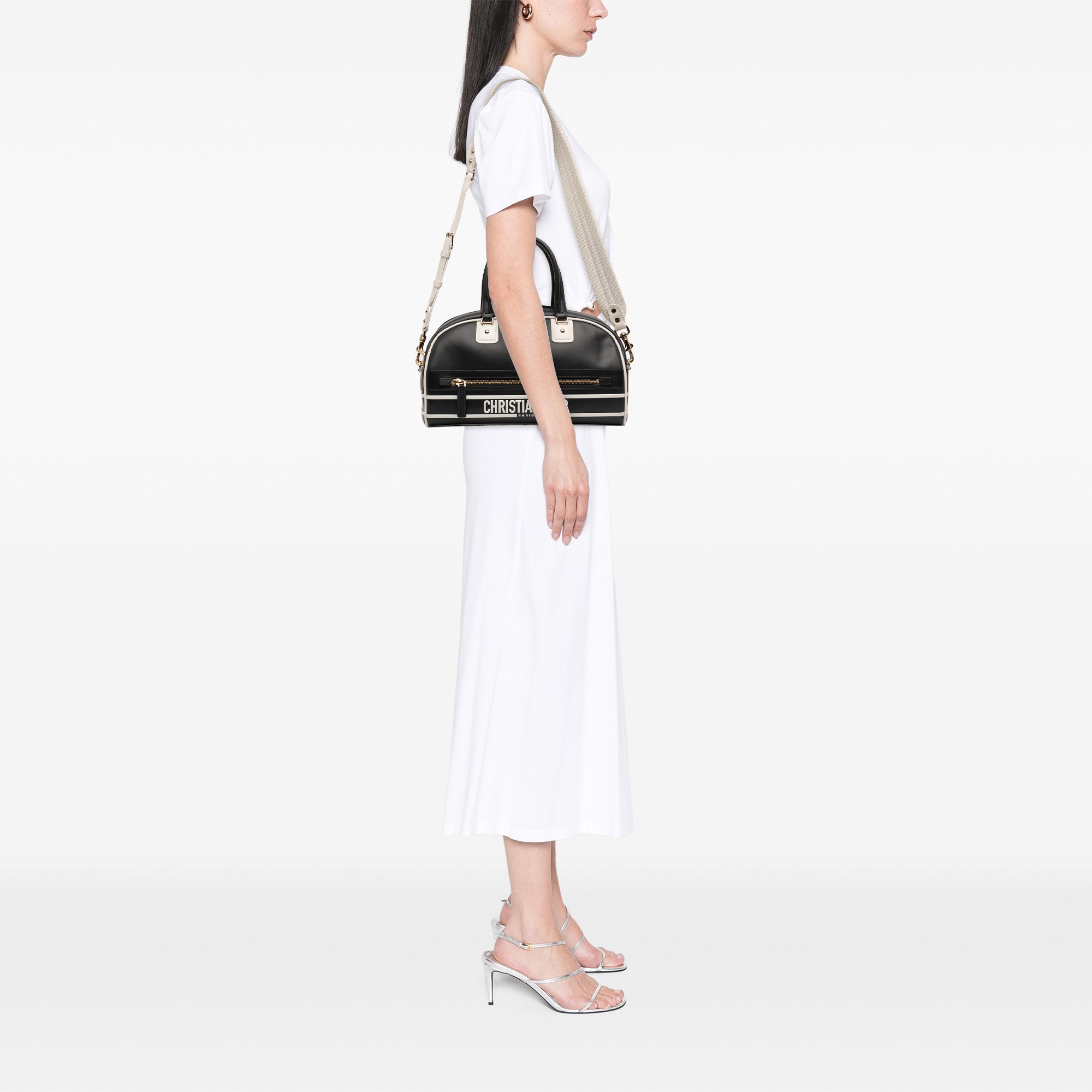 Medium Leather Dior Vibe Zip Bowling Bag - Image 10