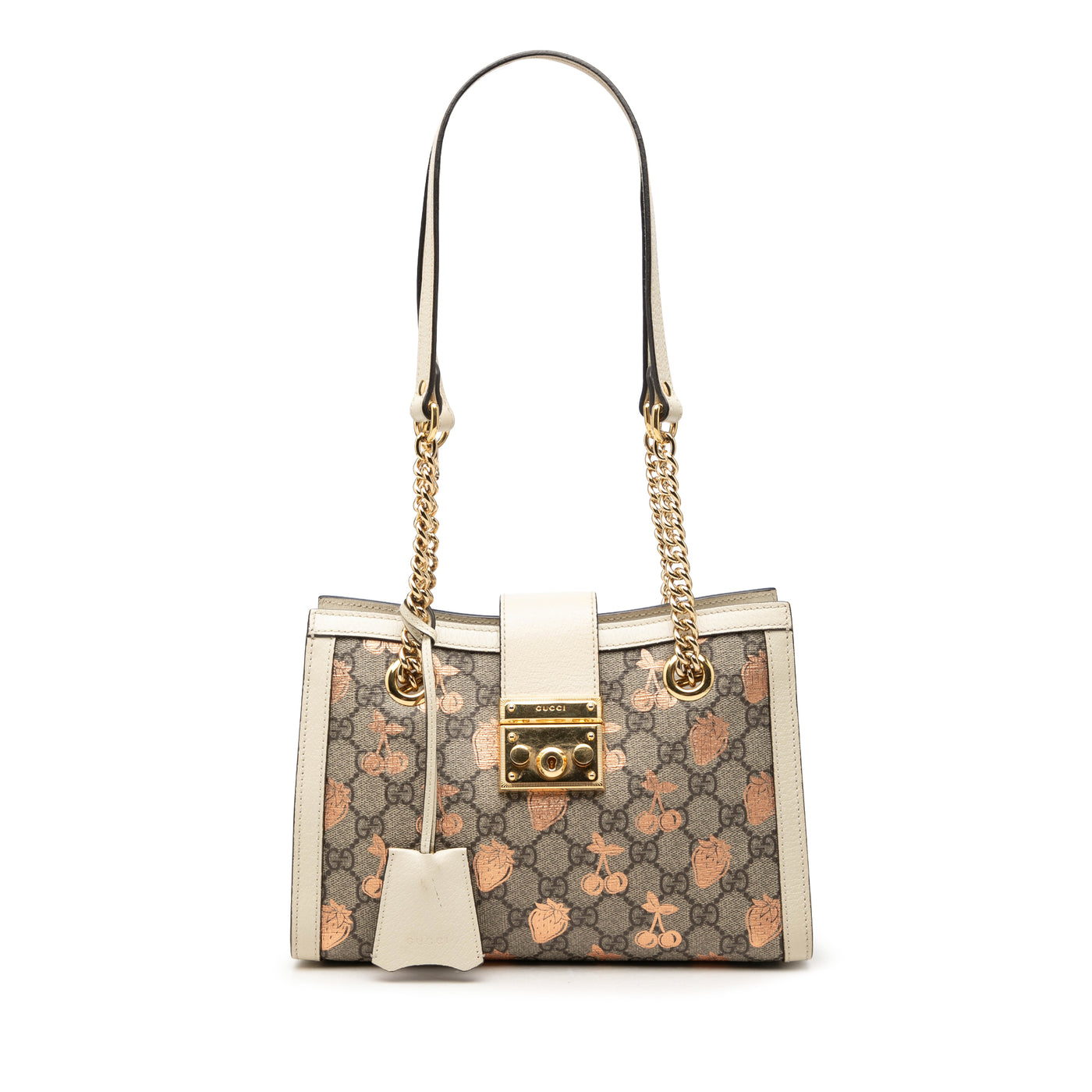 Small GG Supreme Berry Padlock Tote - Image 1