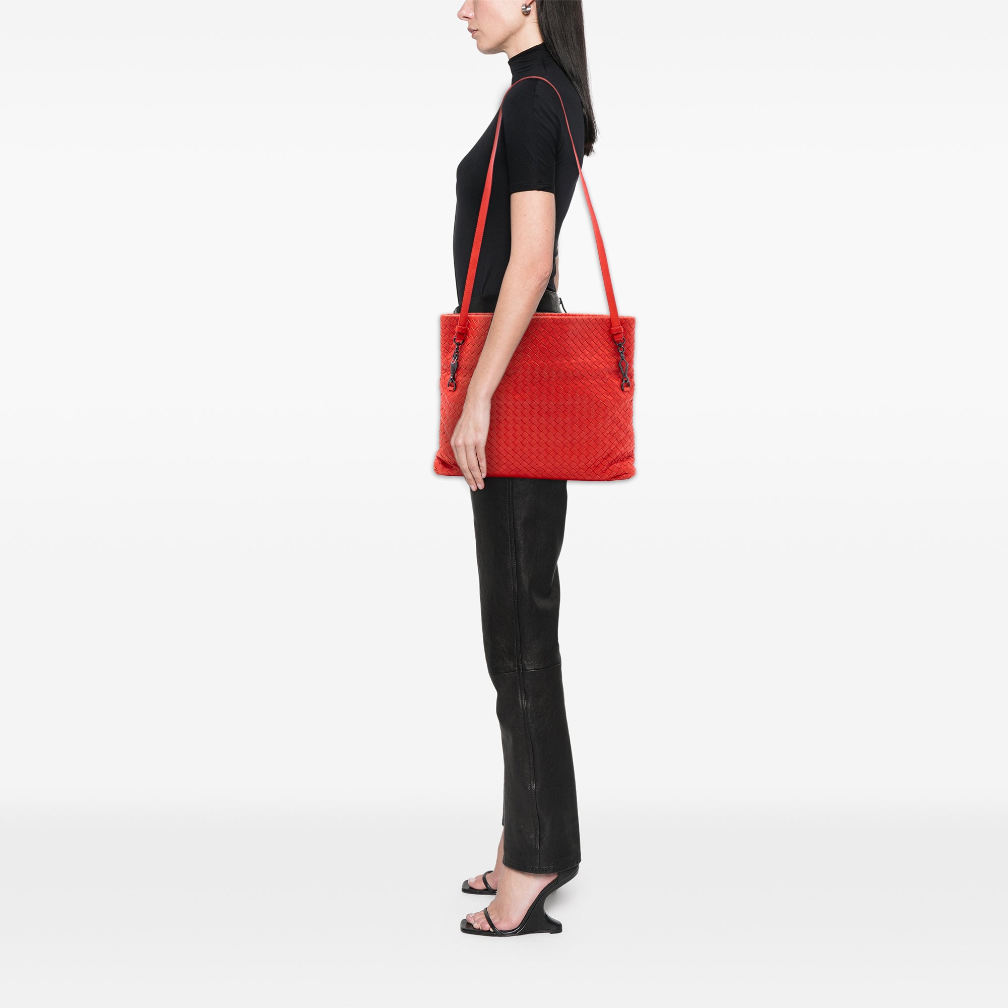 Nappa Intrecciato Fold Over Satchel - Image 7