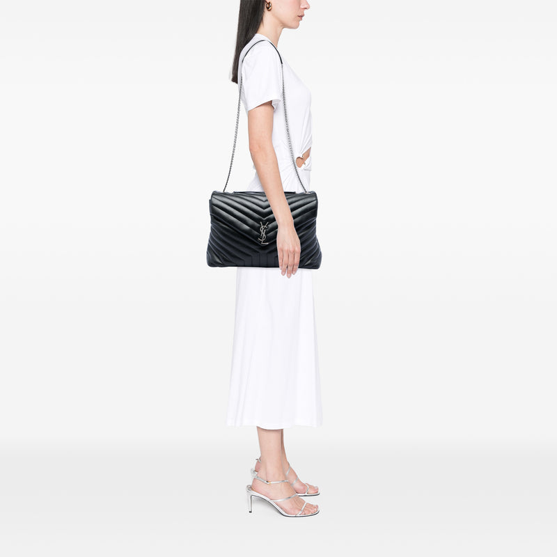 Large Matelasse Calfskin Monogram LouLou Shoulder Bag - Image 6