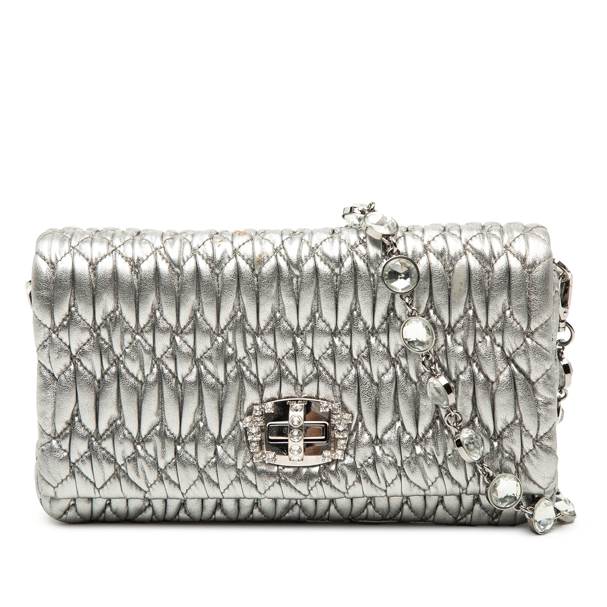 Matelasse Nappa Crystal Chain Shoulder Bag - Image 1