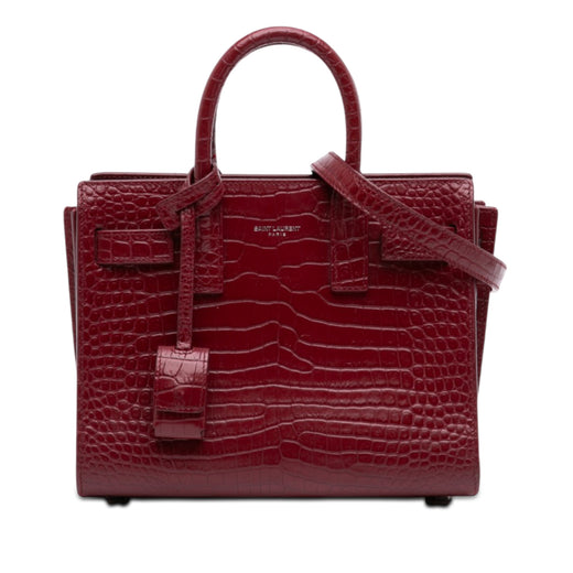 Nano Croc Embossed Leather Sac De Jour Satchel - Image 1