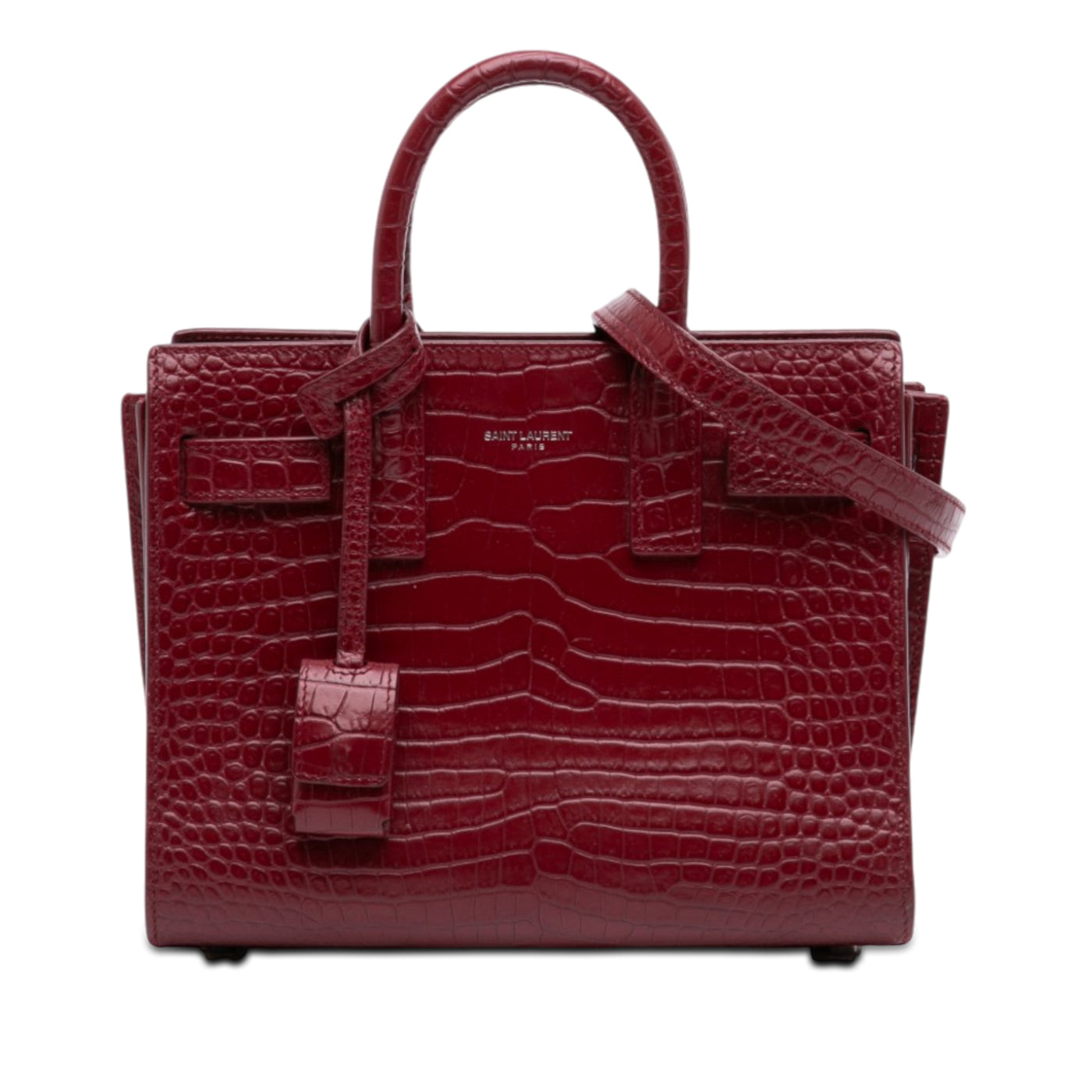 Nano Croc Embossed Leather Sac De Jour Satchel - Image 1