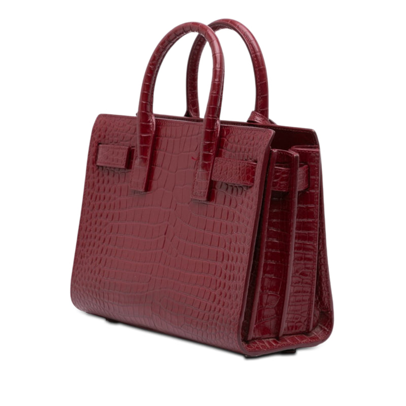 Nano Croc Embossed Leather Sac De Jour Satchel - Image 2