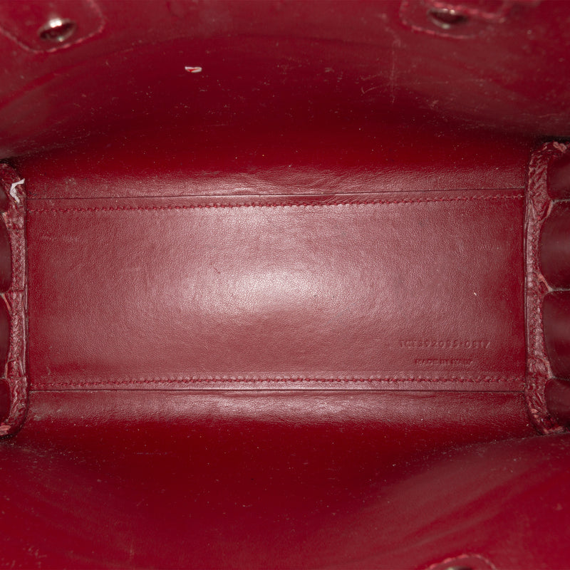 Nano Croc Embossed Leather Sac De Jour Satchel - Image 5