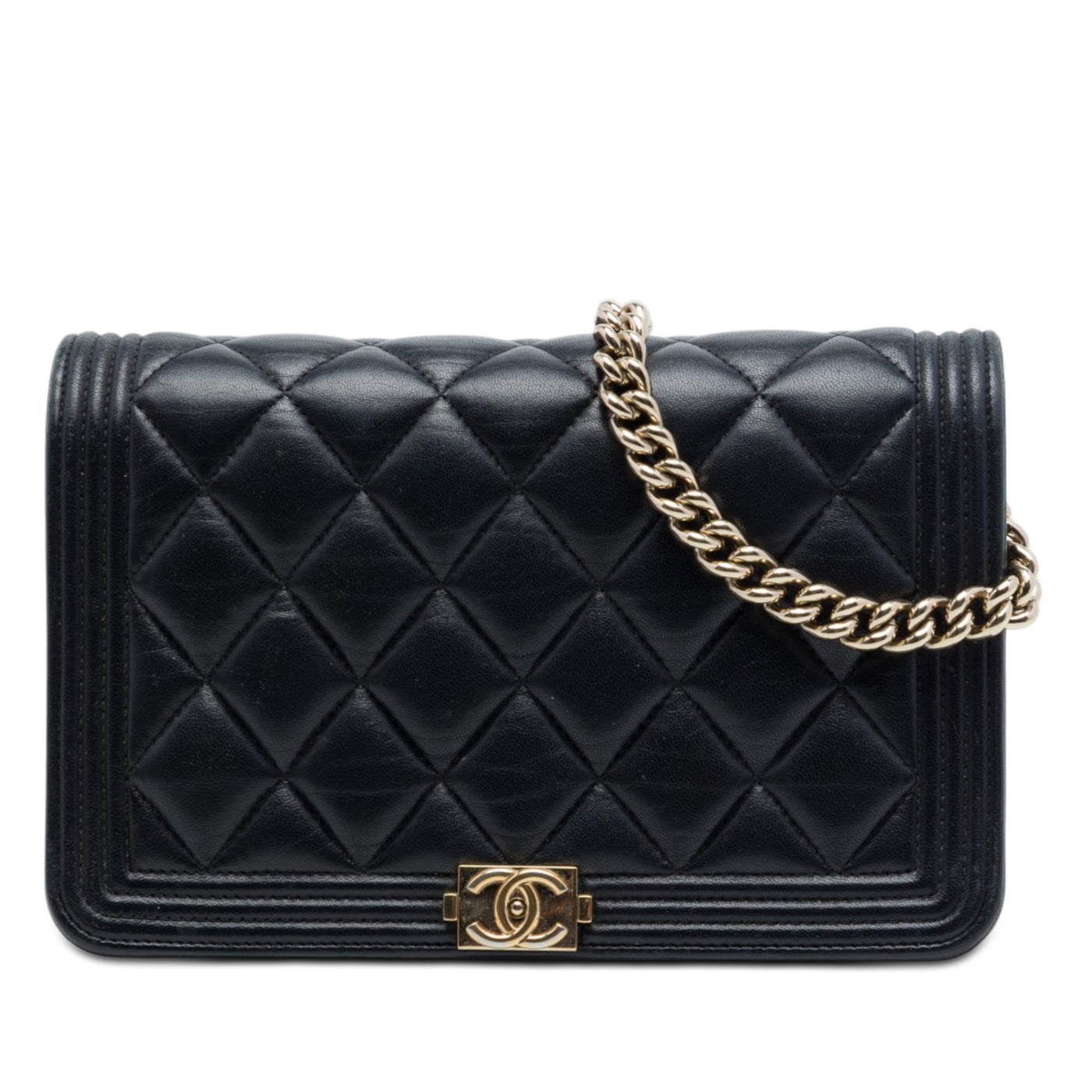 Quilted Lambskin Boy Wallet On Chain - Image 1