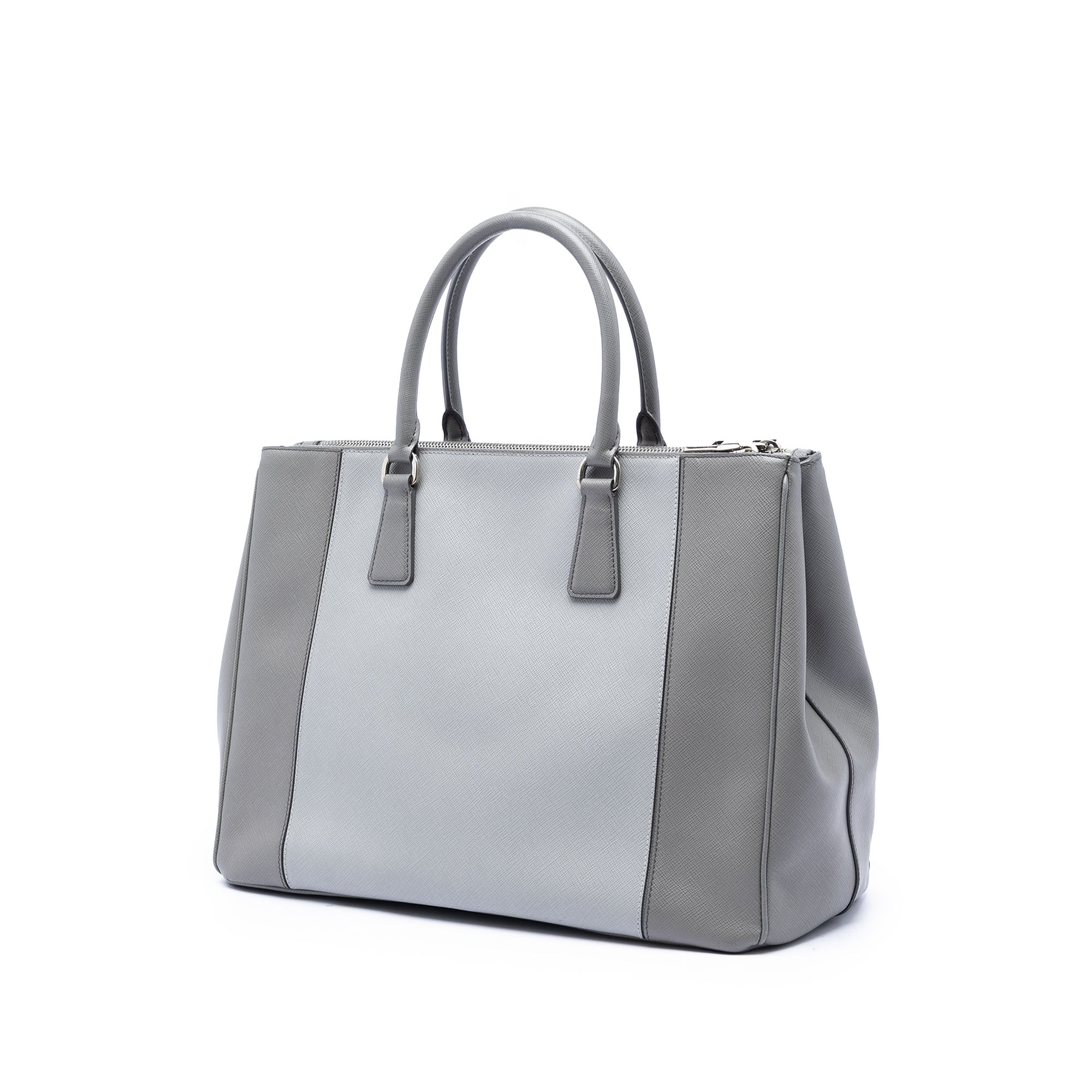 Large Bicolor Saffiano Lux Galleria Double Zip Satchel - Image 2