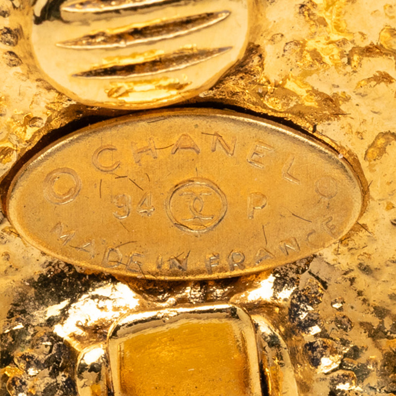 CC Gold Plated Round Clip On Earrings - Image 3