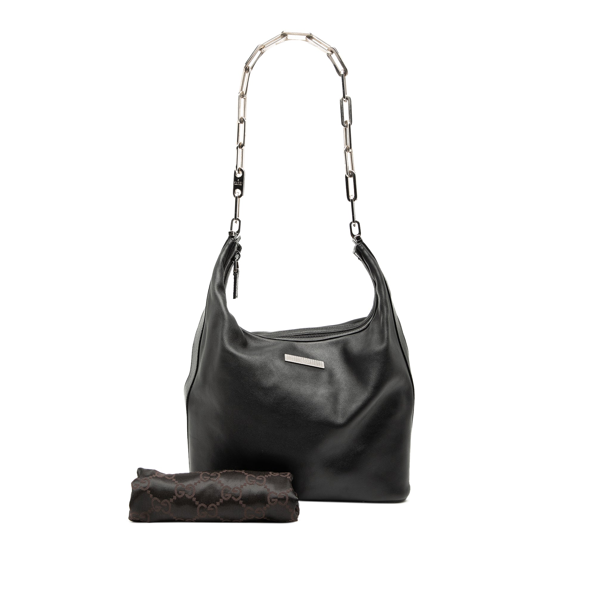 Leather Chain Shoulder Bag - Image 8
