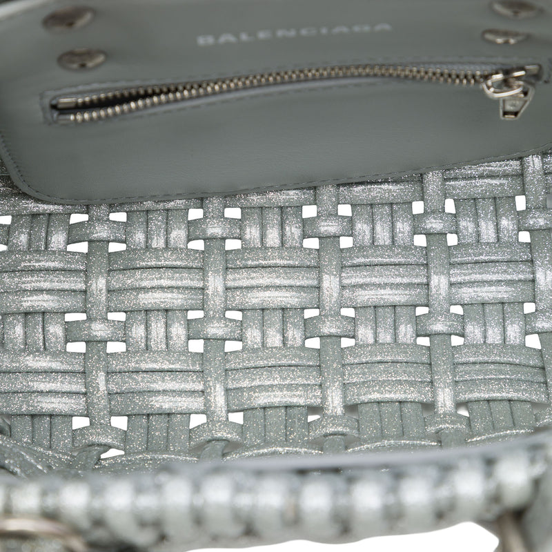 Metallic Faux Leather Bistro Basket Bag XXS - Image 4
