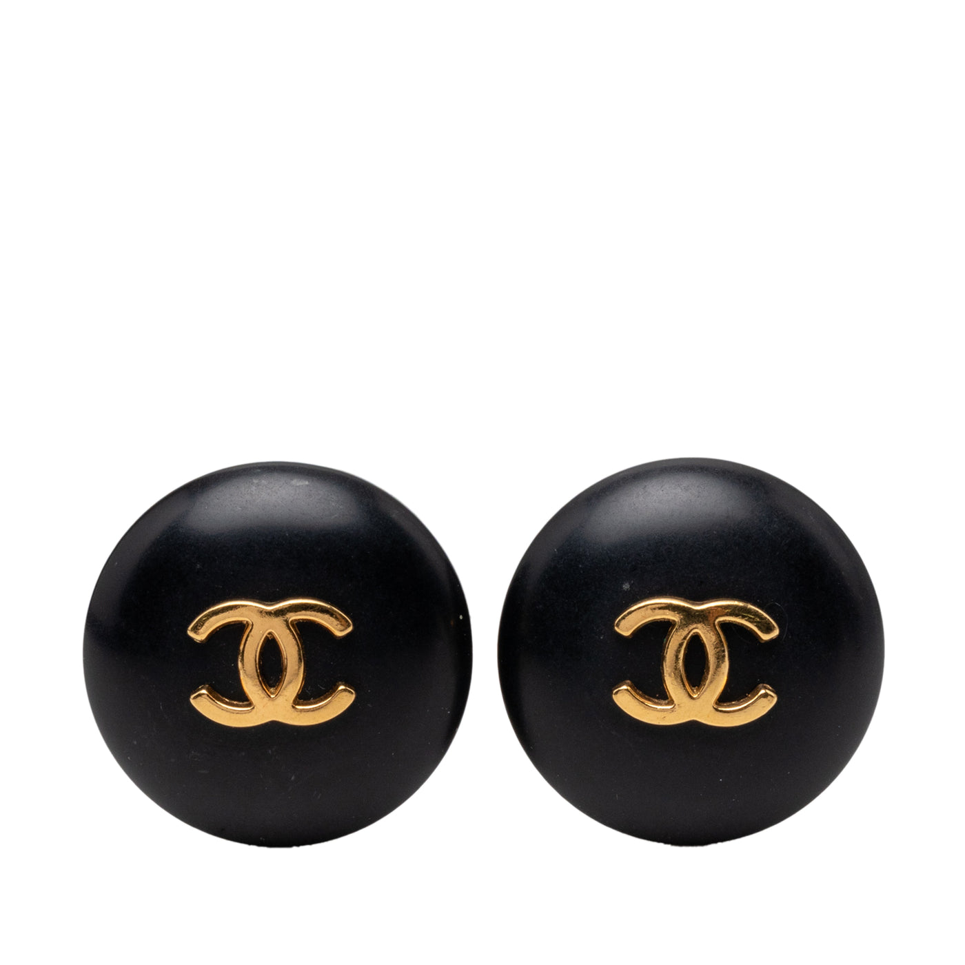 CC Gold Plated and Resin Clip on Earrings - Image 1