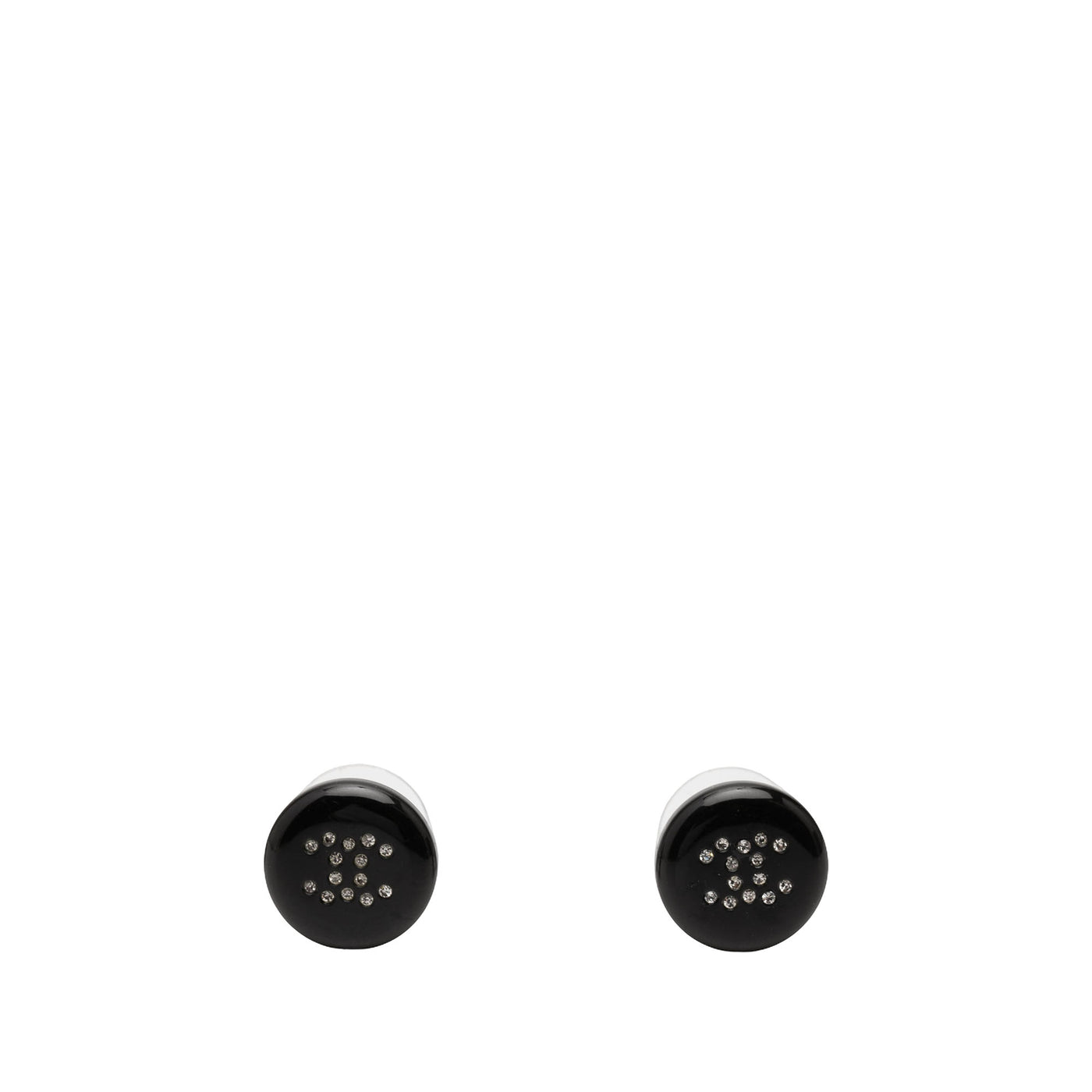 CC Resin and Strass Button Push Back Earrings - Image 1