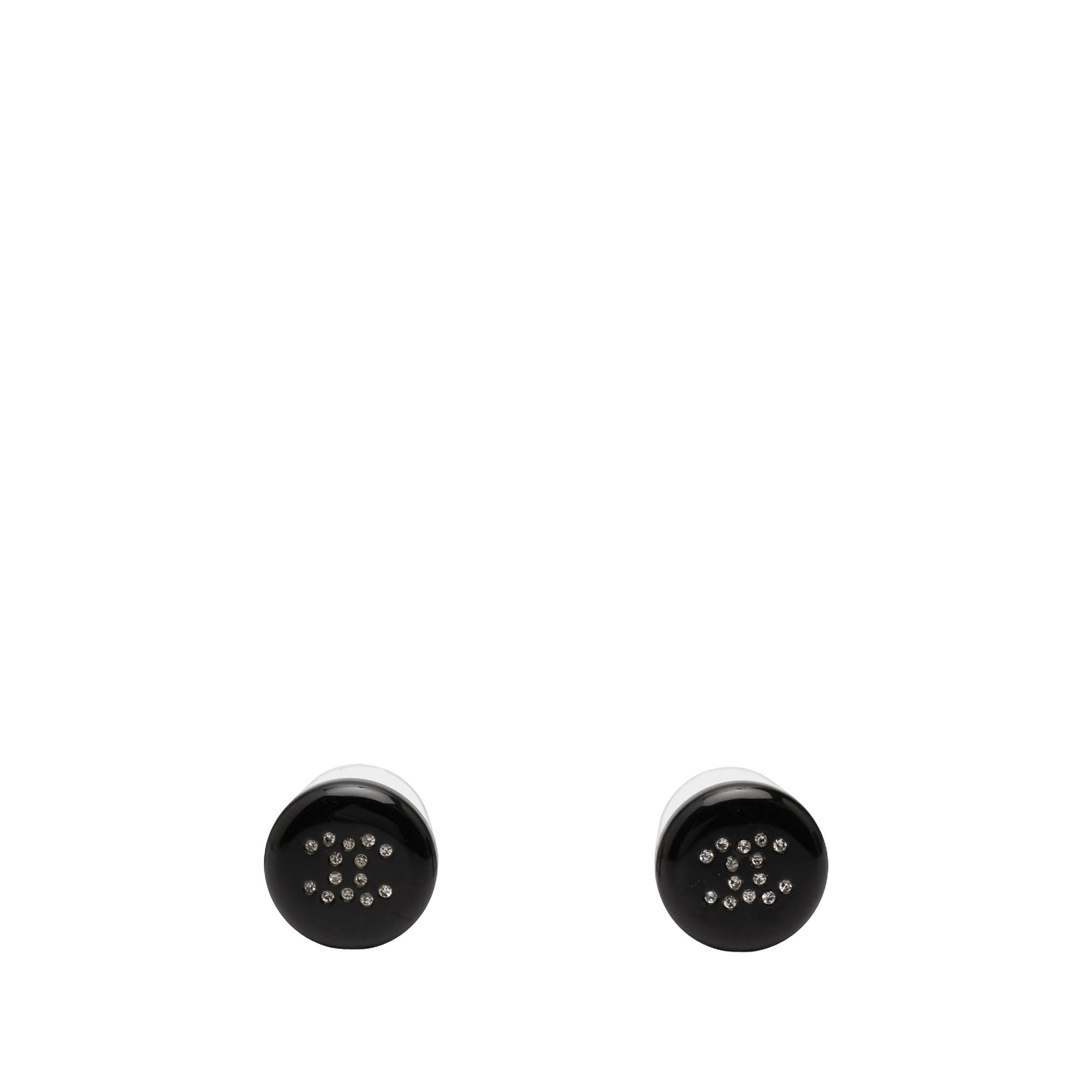CC Resin and Strass Button Push Back Earrings - Image 1