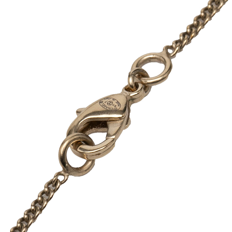 Gold Plated Gripoix CC Pendant Necklace - Image 6