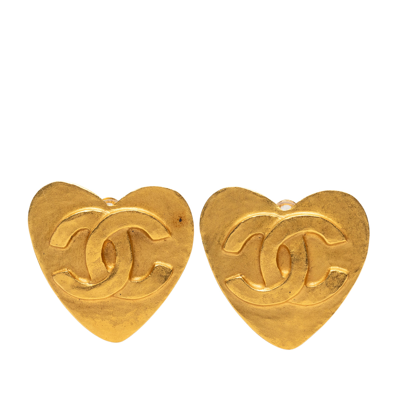 CC Gold Plated Heart Clip On Earrings - Image 1