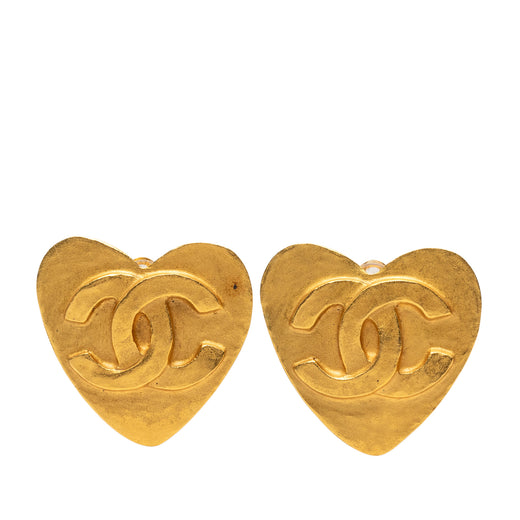 CC Gold Plated Heart Clip On Earrings - Image 1