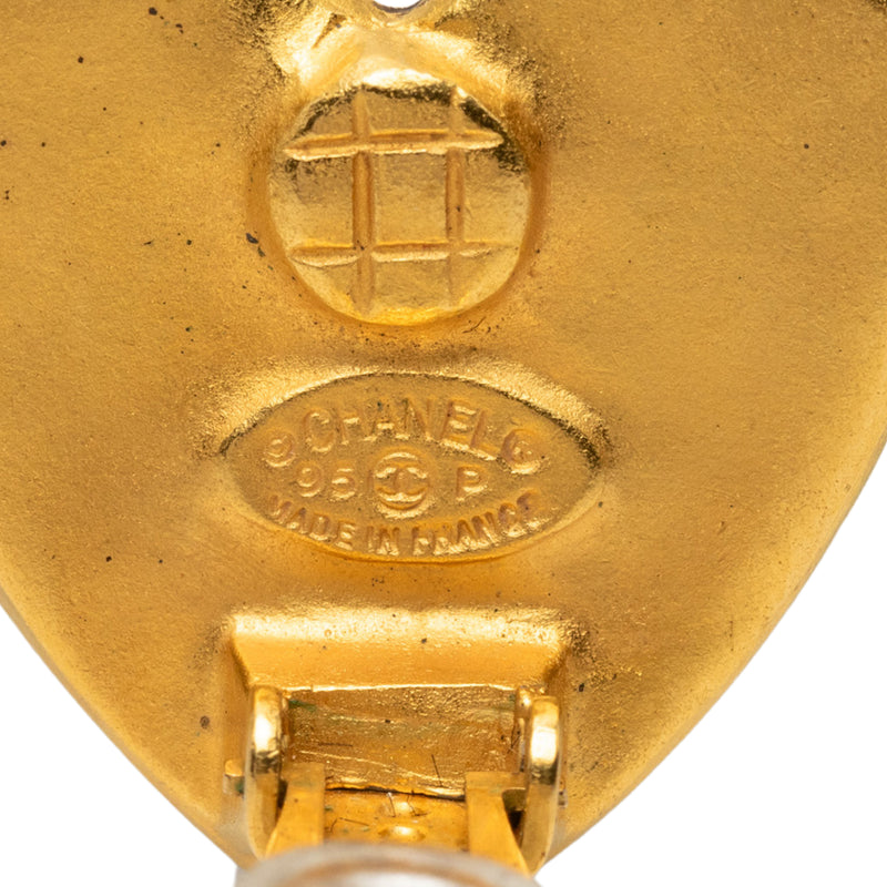 CC Gold Plated Heart Clip On Earrings - Image 3